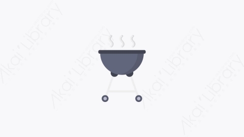 图片素材-039-烧烤BBQ_grill卡通扁平业余爱好时间元素图标