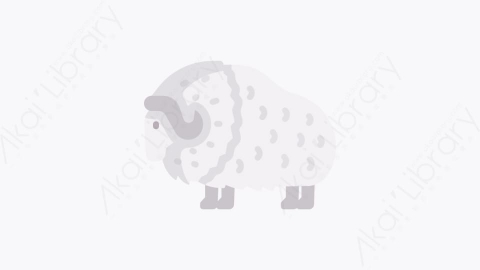 图片素材-040麝牛 musk oxMG卡通北极和南极的元素图标