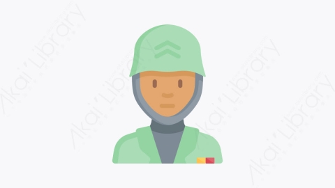 图片素材-042士兵 soldierMG卡通头像元素图标