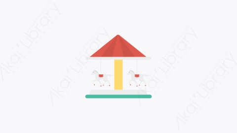 图片素材-0043-转盘carousel卡通扁平马戏团元素图标