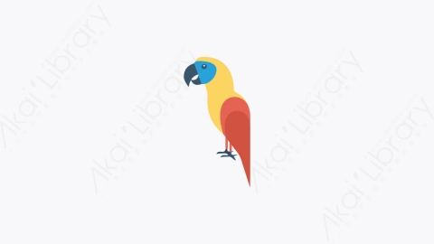 图片素材-043-鹦鹉parrot卡通扁平动物元素图标