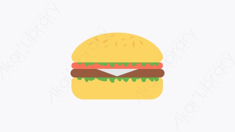 图片素材-045-汉堡burger扁平卡通城市生活元素图标