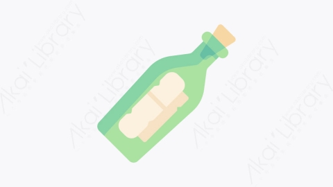 图片素材-046瓶装留言 message in a bottleMG卡通海上生活元素图标