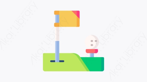 图片素材-047高尔夫球场 golf fieldMG卡通高尔夫元素图标