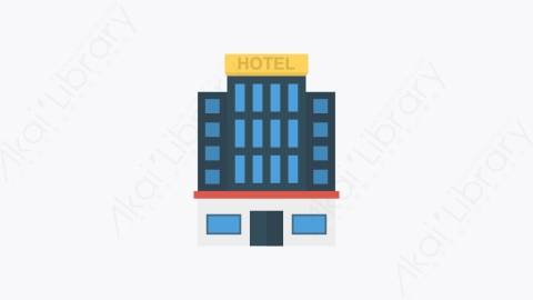 图片素材-048-酒店hotel卡通扁平城市建筑元素图标