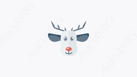 图片素材-048-驯鹿reindeer卡通扁平动物元素图标