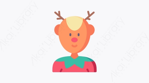 图片素材-050鹿 deerMG卡通圣诞头像元素图标