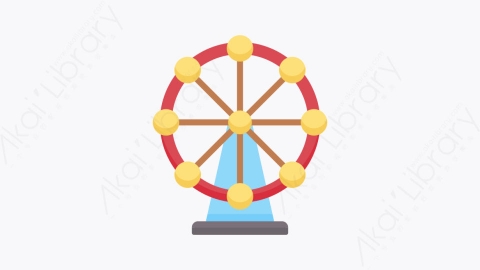 图片素材-050摩天轮 ferris wheelMG卡通马戏团元素图标