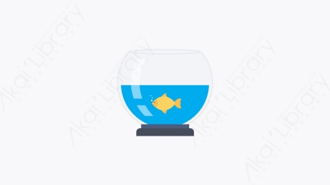 图片素材-050-鱼缸fish_bowl卡通扁平家用设备和电器元素图标