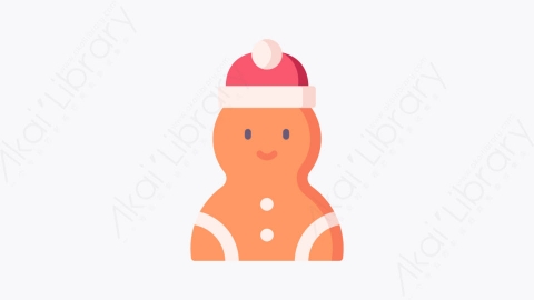 图片素材-053姜饼人 gingerbread manMG卡通圣诞头像元素图标
