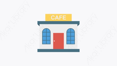 图片素材-058-咖啡厅cafe卡通扁平城市建筑元素图标