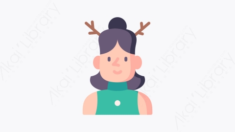 图片素材-060女人 womanMG卡通圣诞头像元素图标