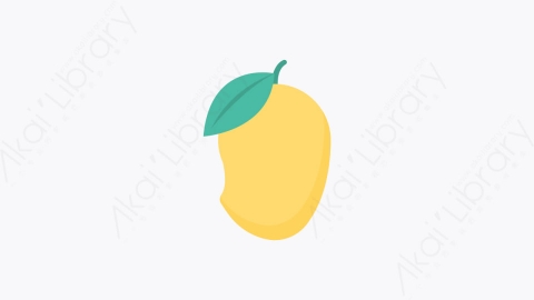 图片素材-0067-芒果mango卡通扁平食物和饮料的元素图标