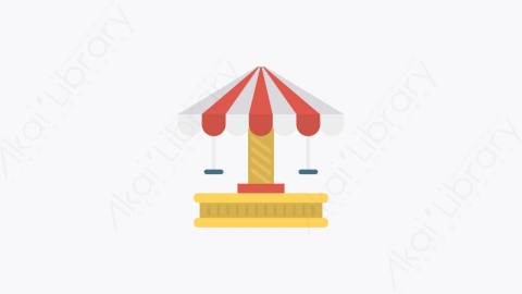 图片素材-0076-转盘carousel卡通扁平马戏团元素图标