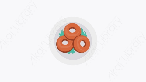 图片素材-0076-甜甜圈donuts卡通扁平食物和饮料的元素图标