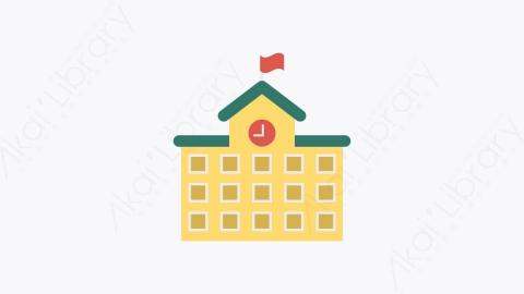 图片素材-076-学校school卡通扁平城市建筑元素图标