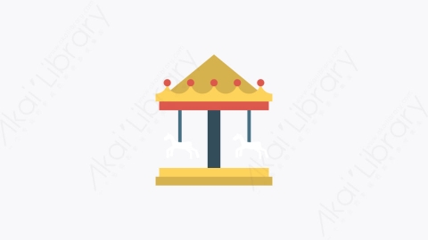 图片素材-0077-转盘carousel卡通扁平马戏团元素图标
