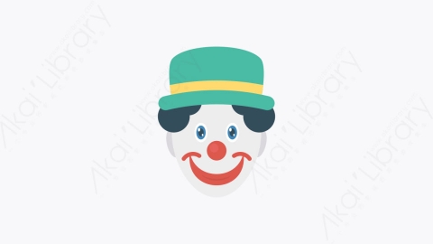 图片素材-0080-小丑clown卡通扁平马戏团元素图标