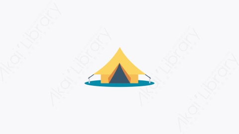 图片素材-081-帐篷camping_tent卡通扁平旅行和冒险元素图标