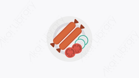 图片素材-0082-香肠sausage卡通扁平食物和饮料的元素图标