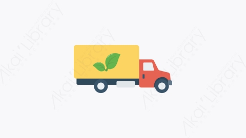 图片素材-087-卡车truck卡通扁平自然生态元素图标