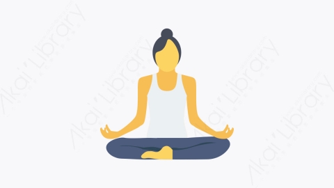 图片素材-094-瑜伽姿势yoga_pose卡通扁平健康和健身元素图标