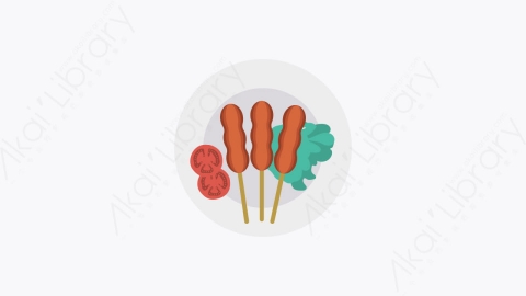 图片素材-0103-玉米狗corndog卡通扁平食物和饮料的元素图标