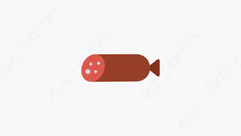 图片素材-0106-香肠sausage卡通扁平食物和饮料的元素图标