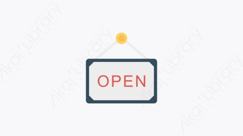 图片素材-0118-打开open卡通扁平数字营销元素图标