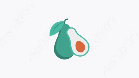 图片素材-0122-鳄梨avocado卡通扁平食物和饮料的元素图标