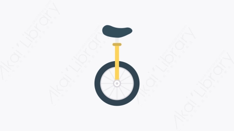 图片素材-0124-独轮车unicycle卡通扁平马戏团元素图标