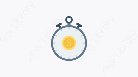 图片素材-0149-秒表stopwatch卡通扁平金融财务元素图标