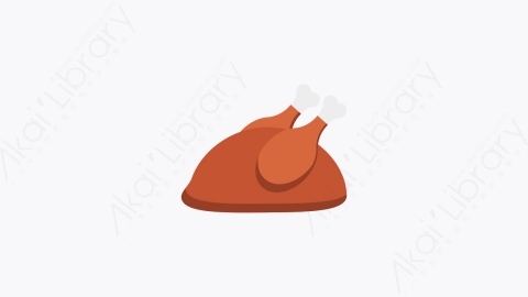图片素材-0151-烤鸡roast_chicken卡通扁平食物和饮料的元素图标