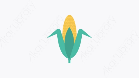 图片素材-0164-玉米corn卡通扁平食物和饮料的元素图标