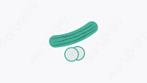 图片素材-0167-黄瓜cucumber卡通扁平食物和饮料的元素图标