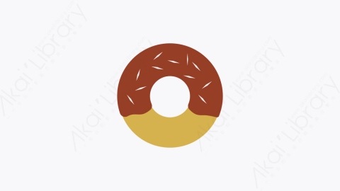 图片素材-0174-甜甜圈donut卡通扁平食物和饮料的元素图标