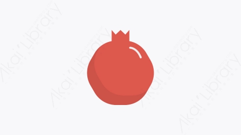 图片素材-0246-石榴pomegranate卡通扁平食物和饮料的元素图标