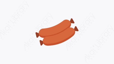 图片素材-0257-香肠sausage卡通扁平食物和饮料的元素图标