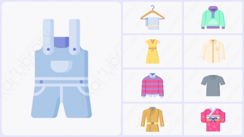 图片素材-50个MG卡通衣服元素图标