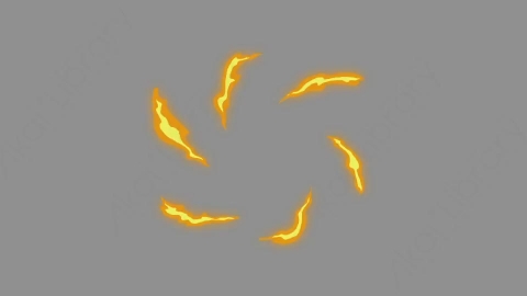 AE模板-卡通二维能量火焰闪电元素FX_32