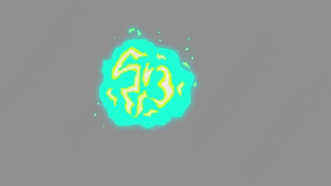 AE模板-卡通二维能量火焰闪电元素FX_53