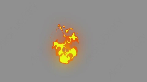 AE模板-卡通二维火焰元素Fire_FX_03