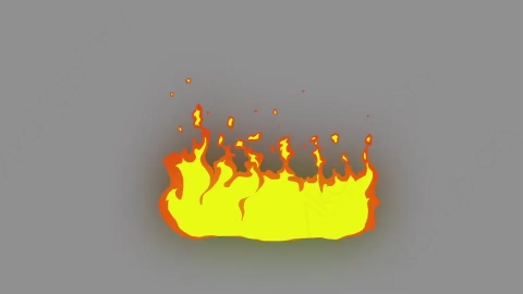 AE模板-卡通二维火焰元素Fire_FX_06