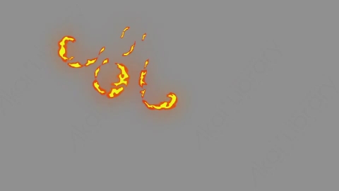 AE模板-卡通二维火焰元素Fire_FX_09