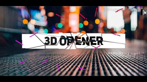 AE模板-节奏3D照片破碎开场视频logo演绎