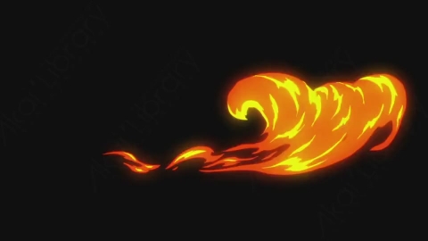 视频素材-卡通手绘动态火焰燃烧元素FIRE_01
