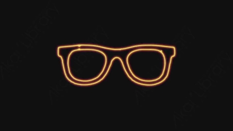 AE模板-手绘卡通发光涂鸦霓虹灯眼镜元素Glasses_01