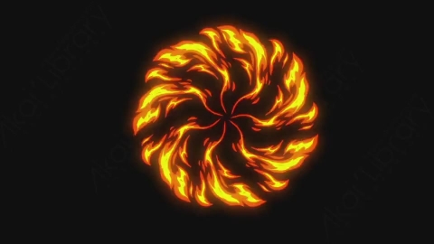 视频素材-卡通手绘动态火焰燃烧元素FIRE_04