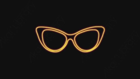 AE模板-手绘卡通发光涂鸦霓虹灯眼镜元素Glasses_05