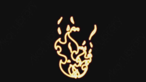 AE模板-手绘卡通发光涂鸦霓虹灯火焰元素Fire_06